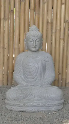 Product image of the product “Seated Buddha made of Riverstone in Dhyana position - gesture of meditation, 62cm height, natural ”